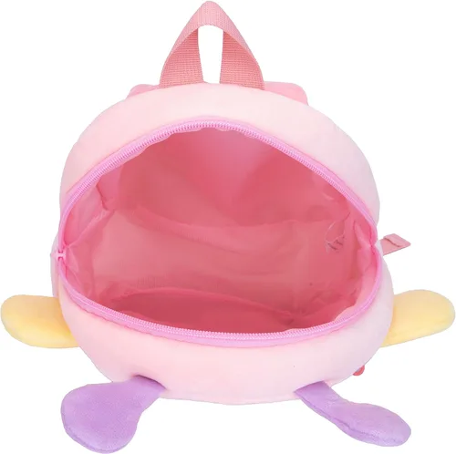 Vista 5 de JoyRokaro Mochila de mariposa para niños pequeños, bonita bolsa de felpa de dibujos animados de 10 pulgadas, mochila preescolar para niñas de 2 a 6