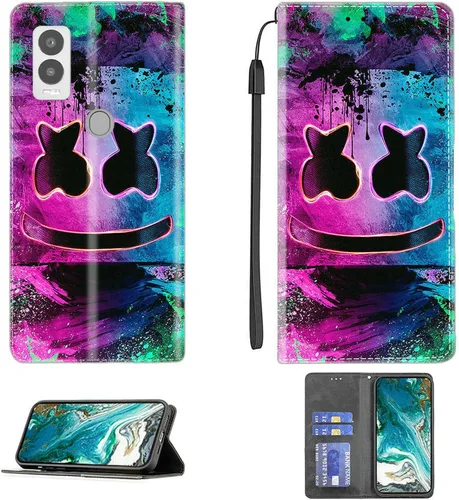 Vista 215 de Aroepurt Funda para UMIDIGI G1 Plus compatible con UMIDIGI G1 Plus Funda para teléfono Funda de piel sintética con función atril magnética CPT15