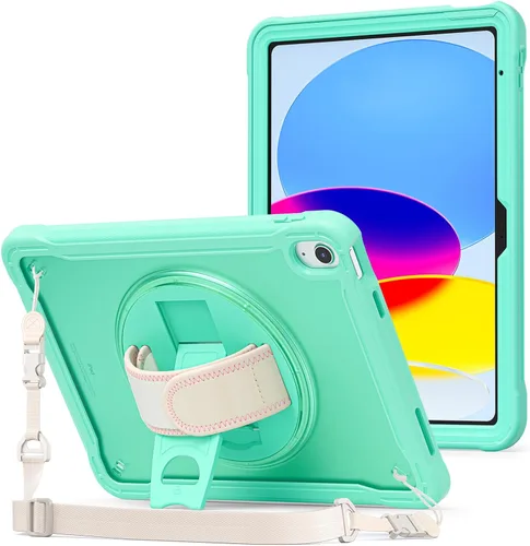 Vista 15 de ProCase Funda para iPad de 11ª generación A16 2025/iPad de 10.9 pulgadas 2022, resistente a prueba de golpes con correa de mano, protección