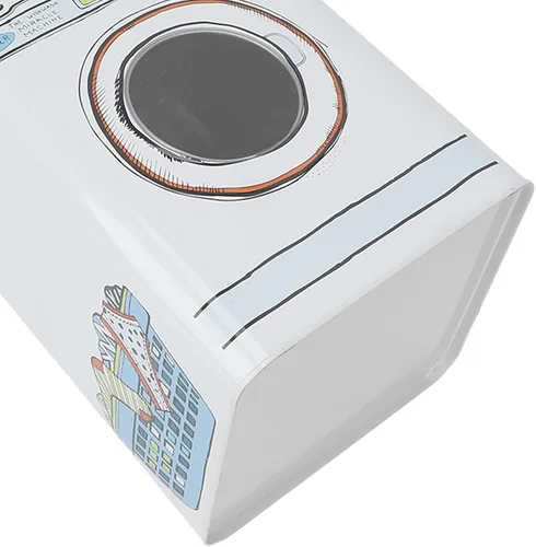 Vista 8 de Contenedor de detergente, caja de polvo de lavandería de gran capacidad, decoración de lata azul con asa para lavar tabletas para almacenar