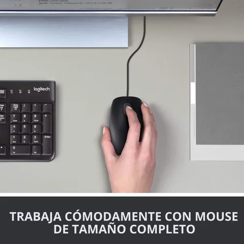 Vista 2 de Logitech - USB mouse óptico, USB mouse 910-001439., Negro