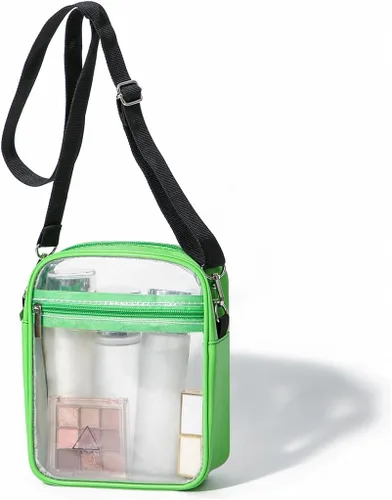 Vista 8 de Bolso cruzado transparente, aprobado por el estadio, bolso mensajero transparente para hombres y mujeres