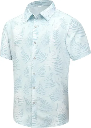 Vista 63 de SheLucki - Camisa hawaiana para hombre, unisex, de manga corta, con botones, para la playa y el verano, ropa casual estampada con sombra de palmas