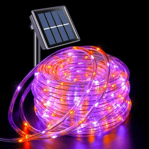 Vista 13 de JMEXSUSS 2 * 200 luces LED rosas solares tipo cuerda, 66 pies IP65 impermeables, luces solares de cadena para exteriores, 8 modos de luces navideñas