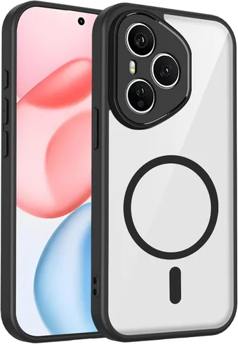 Vista 493 de Funda magnética transparente compatible con Xiaomi 17T, color negro 2 en 1 PC + TPU cubierta de teléfono a prueba de golpes, carcasa protectora