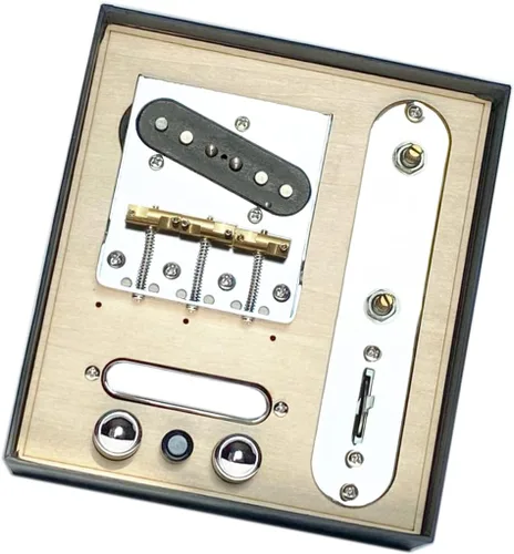 Vista 9 de Combos de sistema de placa de control de guitarra eléctrica precableado, sillines de latón vintage ranurados placa de puente cargada Alnico V Single