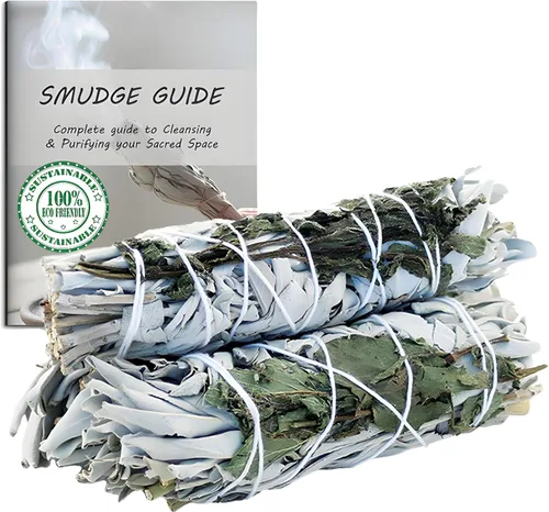 Vista 10 de Ancientveda Paquete de 3 barras de mezcla de salvia blanca para limpieza, meditación, yoga y manchas Cedro, romero, eucalipto y enebro