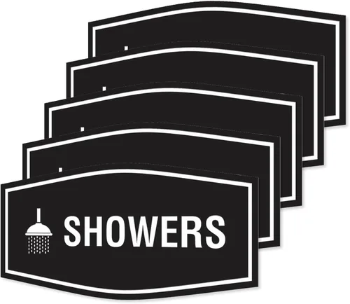 Vista 21 de Fancy Showers - Letrero (negro/plateado), tamaño mediano