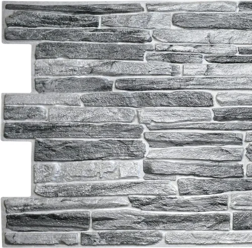 Vista 2 de Dundee Deco Panel de pared 3D de PVC de pizarra sintética gris oscuro, 3.3 pies x 1.7 pies (38.6 in x 19.7 in), decoración de paneles de pared