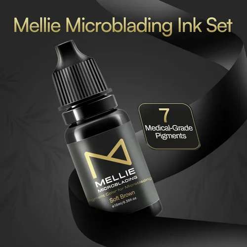 Vista 2 de M - Juego de tintas Microblading - 7 pigmentos de grado médico - Tinta de maquillaje permanente profesional para cejas