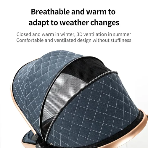 Vista 5 de Cochecito de bebé 2 en 1 con modo moisés, cochecito reversible, plegable con un solo clic, cochecito de viaje para recién nacido, cochecito