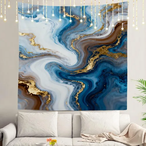 Vista 110 de Shrahala American Republican Elephant Tapestry, Red Navy Blue Striped Background Wall Hanging Hd Print Polyester Backdrop For Dorm Room Bedroom 30 X