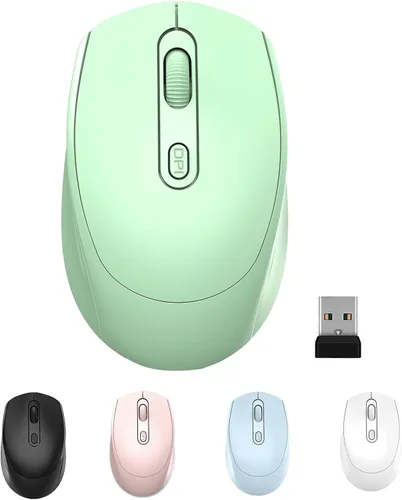 Vista 13 de ONE-UP Ratón inalámbrico, 2.4G, silencioso, receptor nano USB, para laptop, Chromebook, PC, Mac, Windows y trabajo escolar (negro)