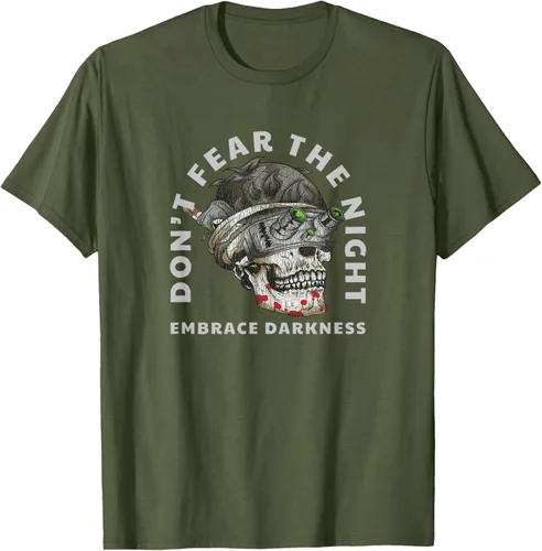 Vista 5 de Camiseta táctica militar con diseño de calavera con visión nocturna Negro