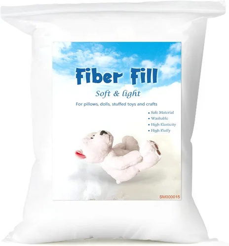 Vista 13 de Jmuiiu Relleno de poliéster de 1.8 onzas, Relleno de fibra de poliéster premium, Fibra de poliéster reciclada, Relleno para animales de peluche