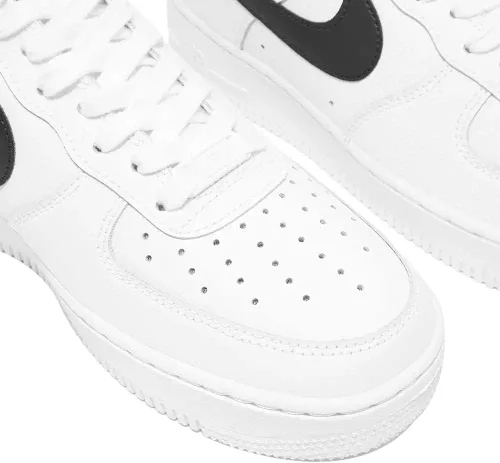 Vista 4 de Nike Tenis Air Force 1 '07 para mujer, color negroblanco, talla 7.5, Blanco