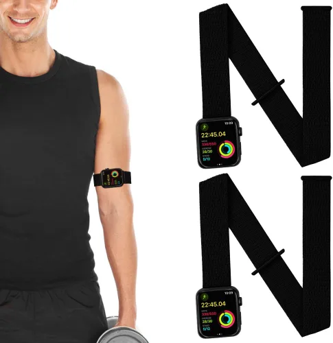 Vista 9 de IFCASE Paquete de 2 brazaletes deportivos de nailon para Apple Watch de 1.929 in 1.811 in 1.772 in 1.732 in 1.654 in 1.614 in 1.575 in iWatch Series