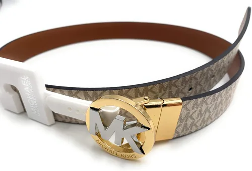 Vista 2 de Michael Kors MK Cinturón reversible con iniciales M Blanco