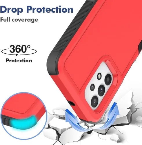 Vista 304 de Jeylly Compatible con Samsung Galaxy A22 5G Funda, Funda Samsung A22 5G con 2pcs protectores de pantalla de vidrio templado