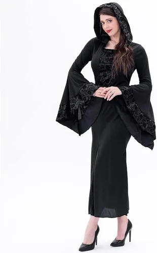 Vista 3 de Seasons Disfraz de Halloween para mujer, bata de hechicera, vestido para adulto