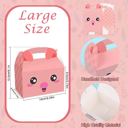 Vista 2 de MIKIMIQI Decoraciones de fiesta de animales de granja, 12 cajas de regalo, suministros de fiesta de cumpleaños para niños y niñas, baby shower
