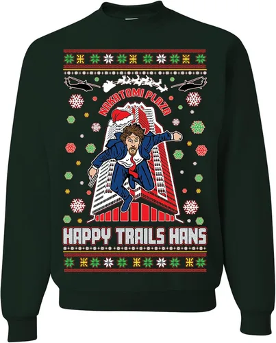 Vista 8 de wild custom apparel Suéter feo de Navidad a la moda más reciente de la colección 3 sudadera de cuello redondo Negro