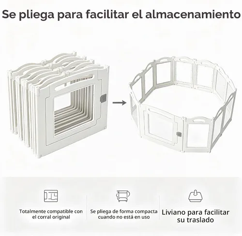 Vista 3 de Corralito plegable de acrílico transparente para perros con puerta, corralito acrílico de 23.6 pulgadas para cachorros, valla fácil de montar
