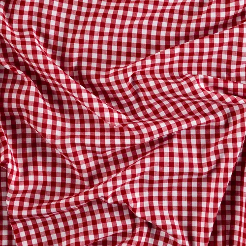 Vista 4 de Richcheck 60" Gingham Check 1/4" rojo, tela por yarda rojo/blanco