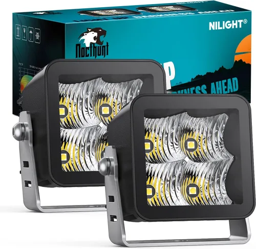 Vista 12 de Nilight - Juego de 2 focos LED para motocicleta de 2 pulgadas y 20 W, haz focalizado cuadrado, luz de trabajo mini para conducción, incorporada EMC