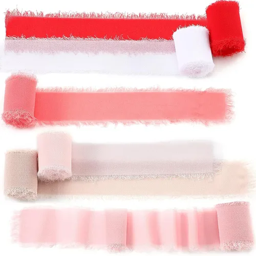 Vista 8 de WILLBOND 6 rollos de cinta de gasa, 1.5 pulgadas x 3 yardas en total 24 yardas, color macarrón Color macaron.