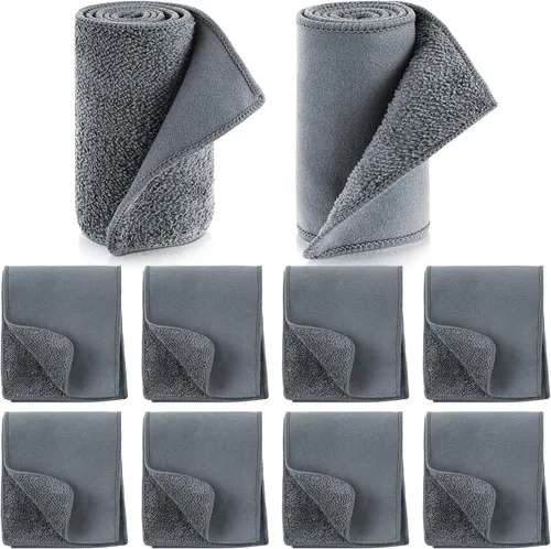 Vista 10 de 10 piezas de kit de paños para pulir zapatos con aplicadores para brillo, paños de limpieza para zapatos de cuero y botas, paños de microfibra