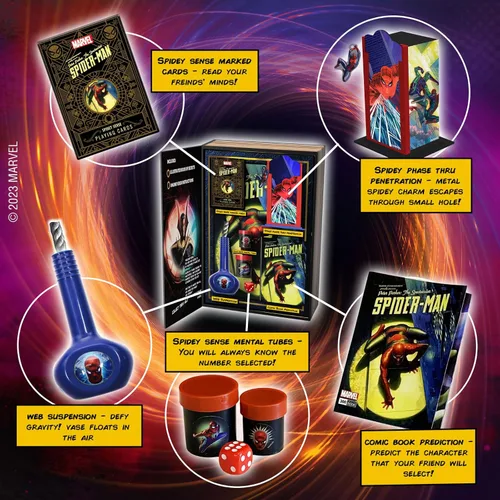 Vista 2 de Marvel Spider-Man Magic Set - Más de 100 trucos de superhéroes fáciles de aprender para niños y adultos