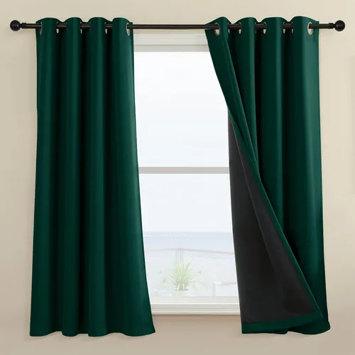 Vista 13 de Rutterllow - Cortinas 100% opacas, paneles de cortina con ojales, aislamiento térmico y bloqueo de luz para habitación y sala de estar