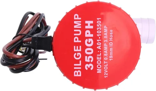 Vista 6 de Nueva bomba de sentina estándar 360 GPH 24DA-360, alto flujo, descarga roscada 12V