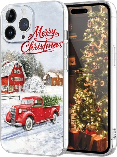 Vista 8 de Newseego Funda de Navidad para iPhone 13, Serie Linda a Prueba de Golpes Anti-Amarillo PC Duro + Parachoques TPU Cubierta Protectora para Mujeres