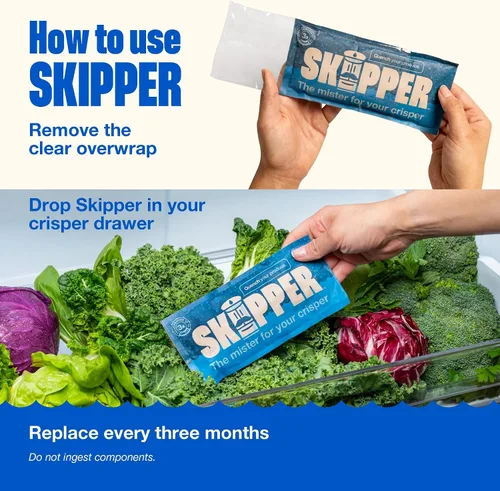 Vista 8 de Skipper - Paquete de hidratación para nevera, mantiene verduras y hierbas