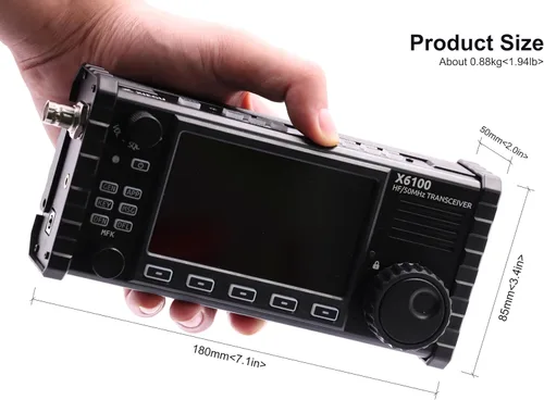 Vista 7 de Xiegu X6100 Transceptor HF SDR HF/50MHz Modo Completo Batería Integrada y Sintonizador de Antena Automático