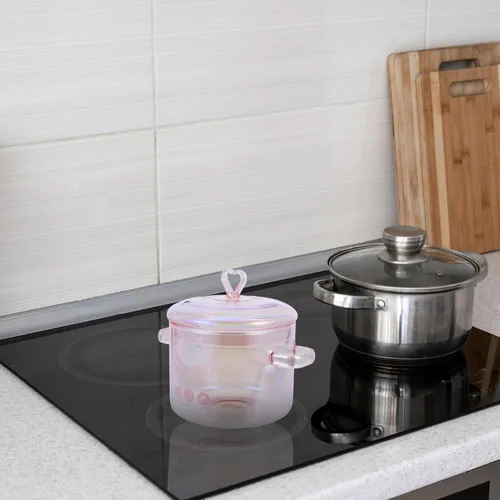 Vista 8 de HANABASS Tapa multiusos de vidrio para estofado, olla de sopa de borosilicato, diseño de doble asa para cocinar de forma segura para guisos, sopas