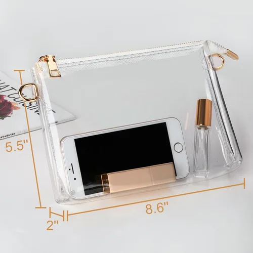 Vista 3 de Bolso transparente para mujer Bolso cruzado aprobado por estadios, bolsa pequeña para estadios para conciertos y eventos deportivos
