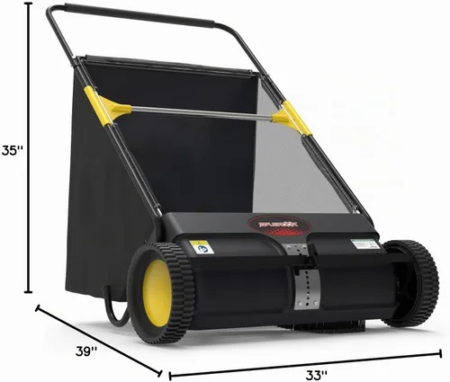Vista 10 de SPLENDOR LS-650A2 - Barredora de césped de 26 pulgadas para caminar y empujar, barredora de jardín, barredora de caminos