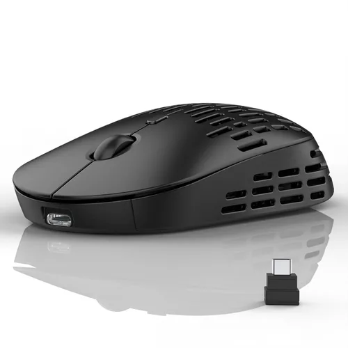 Vista 8 de RAPIQUE Ratón inalámbrico Bluetooth, mouse Bluetooth silencioso recargable de modo dual con receptor tipo C 2.4G para laptop, iMac, Chromebook, Azul
