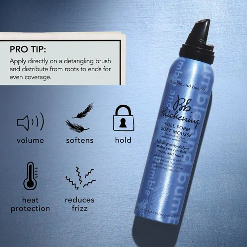 Vista 5 de Bumble and bumble. Thickening Full Form Soft Hair Mousse Volumizing Hair Mousse Adds Heat Protection and Soft Hold Anti Frizz For Fine to