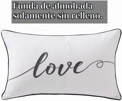 Vista 4 de Sanmetex Fundas de almohada decorativas de 12 x 20 pulgadas, funda de almohada lumbar de algodón suave bordada, funda de cojín rectangular gris