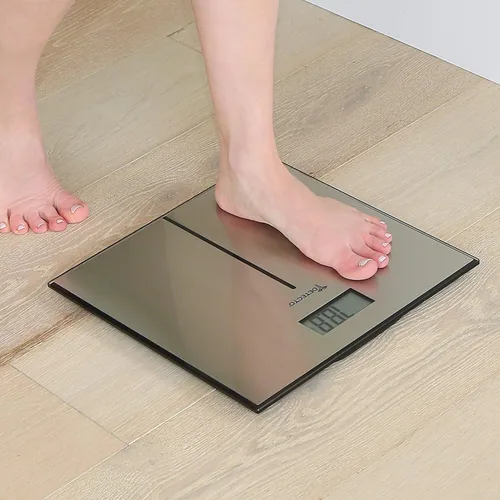 Vista 7 de Detecto D133 Deluxe - Báscula de baño moderna de acero inoxidable, pantalla LCD digital, capacidad de 400 libras