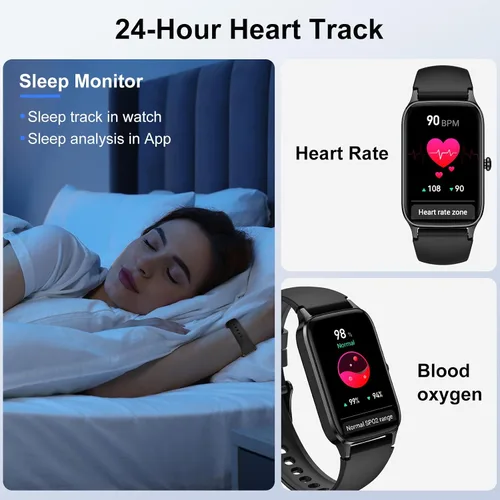 Vista 3 de Reloj inteligente para hombres y mujeres, reloj inteligente de 1.57 pulgadas (respuesta/hacer llamadas), rastreador de actividad física con más