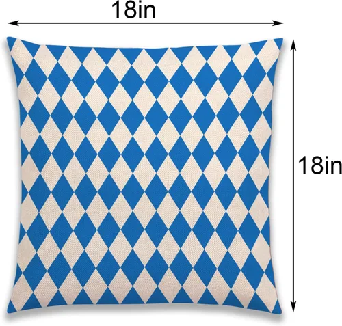 Vista 5 de Nepnuser Fundas de almohada Oktoberfest de 18 x 18 pulgadas, decoración de fiesta de cerveza alemana bávara para decoración de fiestas, para cama