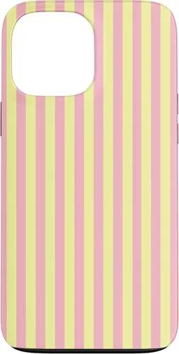 Vista 24 de Funda para iPhone 17 con rayas verticales amarillas y rosadas