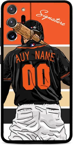 Vista 27 de Funda de béisbol personalizada con nombre y número para Samsung Galaxy Note 20/20 Ultra 10 Pro Note 9 8, silicona líquida con protección de cámara