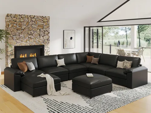 Vista 115 de EASE MOOSE Sofá modular seccional, sofá en forma de U para sala de estar Beige