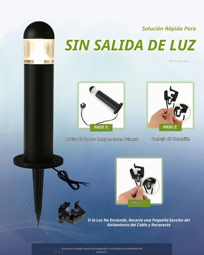 Vista 8 de Luces de camino al aire libre, 12V LED Bolardo luz, negro Negro clásico